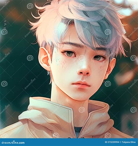 Arte Generativo De Anime Boy Avatar Ai Stock De Ilustración