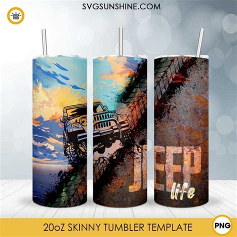 Jeep Life Oz Skinny Tumbler Template Png Jeep Skinny Tumbler Design