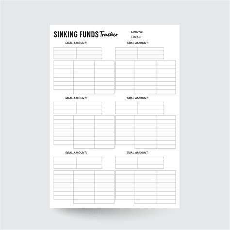 Sinking Funds Trackersinking Funds Budgetsavings Trackersavings Fund Trackerexpense Planner