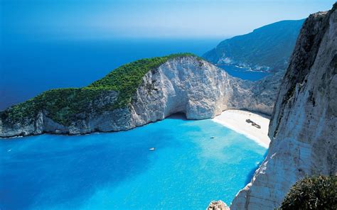 Fond d écran mer baie plage côte falaise Grèce île fjord cap