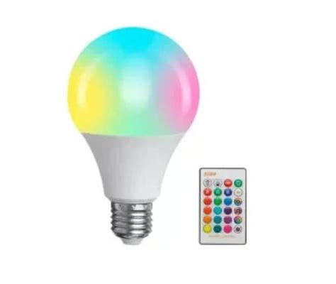 Lampada Rgb Bulbo Colorida Led 7w Bivolt C Controle Remoto LUATEK