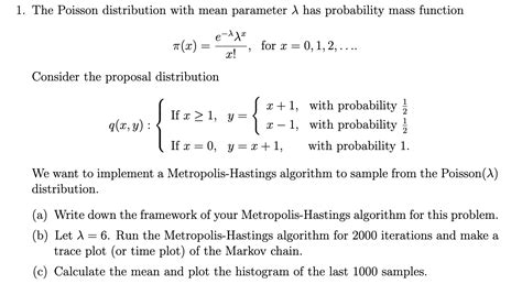 Solved The Poisson Distribution With Mean Parameter Has