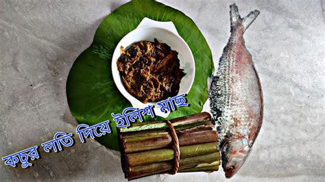 ইলিশ মাছের মাথা দিয়ে কচুশাক। Ilish Macher Matha Diye Kochu Shak