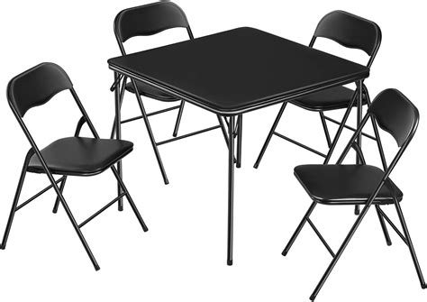 Amazon.com - 5-Piece Card Table and Chairs Set Folding Padded Table Set ...