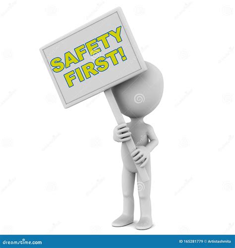 Safety First Banner on White Background 3d Stock Illustration ...