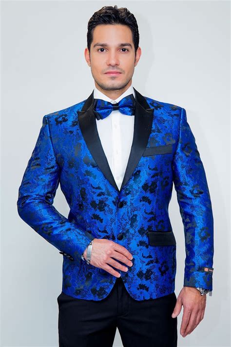 Royal Blue And Black Tuxedo