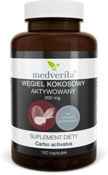 Medverita Węgiel kokosowy aktywny 200 mg na biegunkę 180 kaps cena