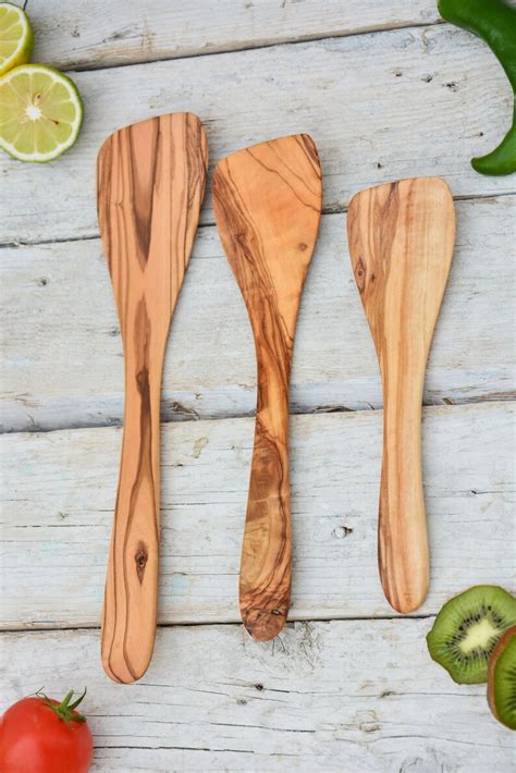 Spatula Set Wooden Serving Spatula Set X3 Kitchen Utensils Etsy