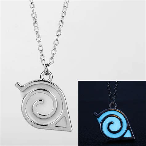 Dongsheng Anime Luminous Naruto Necklace Kakashi Leaf Village Symbol