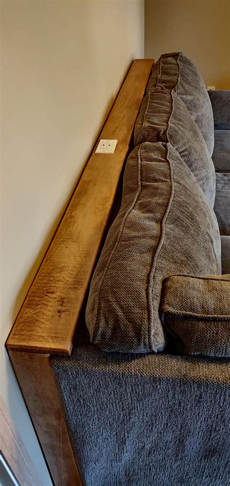 Behind The Couch Shelf Complete With Outlet Diy Sofa Table Table Behind Couch Behind Couch