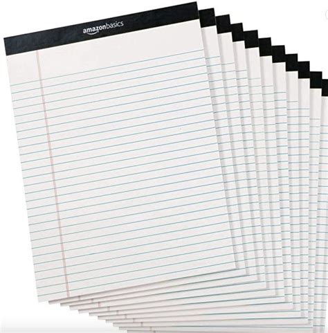 Amazon Basics Wide Ruled X Inch Lined Writing Note Pads