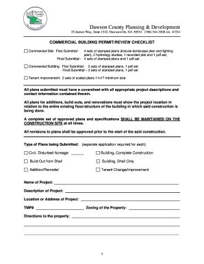 Fillable Online Dawsoncounty Commercial Civil Permit Application