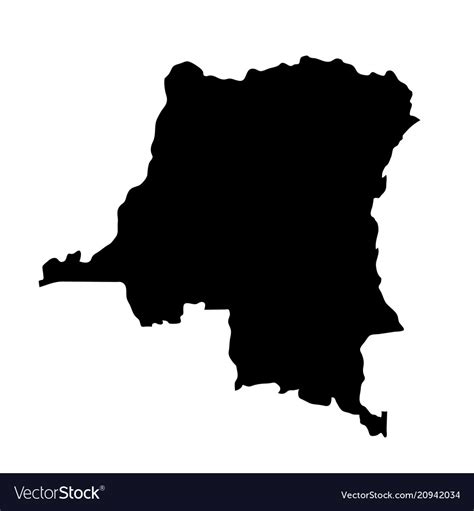 Black Silhouette Country Borders Map Of Royalty Free Vector