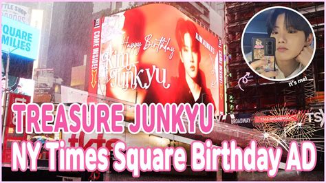 Whosfan 후즈팬 뉴욕 타임스퀘어 생일 광고 Treasure Junkyu New York Times Square Ad