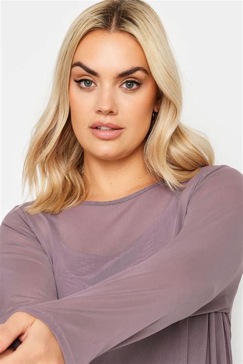 YOURS Plus Size Purple Mesh Swing Top Yours Clothing