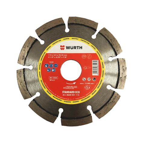 Disque diamant Standard Eco segmenté et multi matériaux WURTH