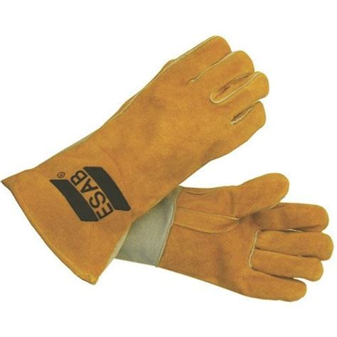 Leather Buff Split Chrome Yellow Esab Esab Welding Hand Gloves L At