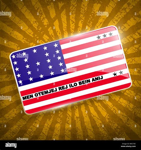 Flagge Von Bikini Atoll Mit Alten Textur Vector Illustration Stock