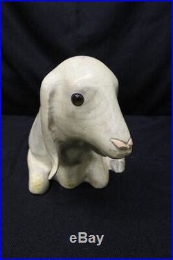 Rare Vtg Hand Carved Painted Leo Koppy White Nubian Goat Carved