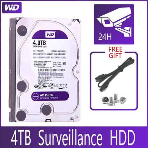 Wd Purple Surveillance 4tb Sata Iii 64m 3 5 Hdd Harddisk