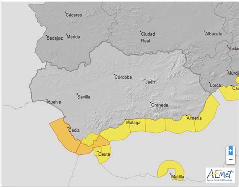 El tiempo en Málaga Andalucía Aviso naranja por fenómenos costeros