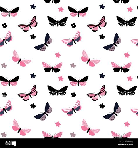 Abstract Hand Drawn Butterfly Seamless Pattern Vector Illustration