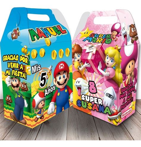 Cajas Dulceros Personalizados Mario Bros 11 Diseños A Elegir 12 00