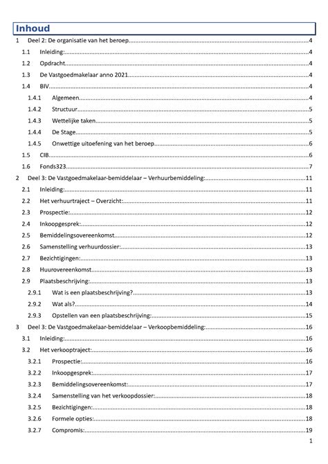 Samenvatting Project Vastgoedmakelaar Inhoud Deel De Organisatie