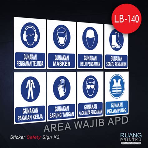 Jual Sticker Safety Sign K Wajib Menggunakan Apd Ppe Pelampung