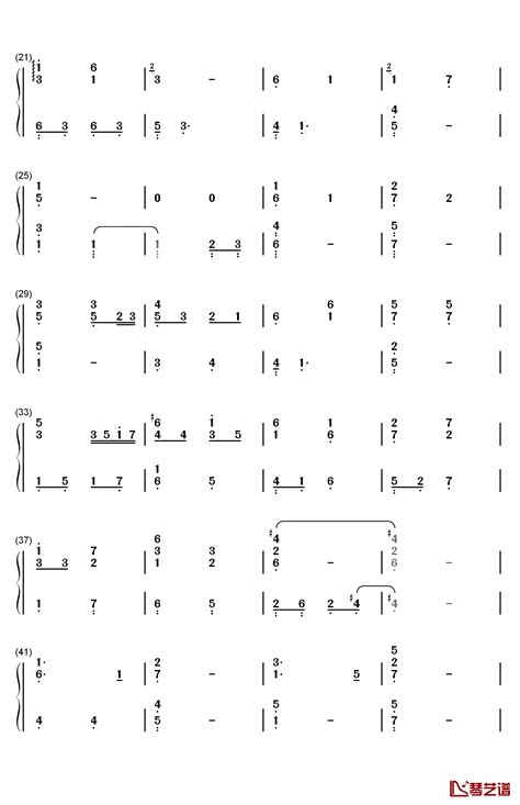 外面的世界钢琴简谱 数字双手 齐秦 莫文蔚 简谱网