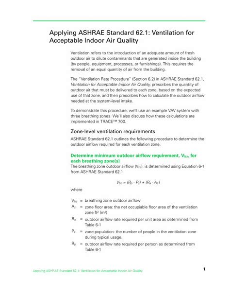 Pdf Applying Ashrae Standard 621 Ventilation For Acceptable