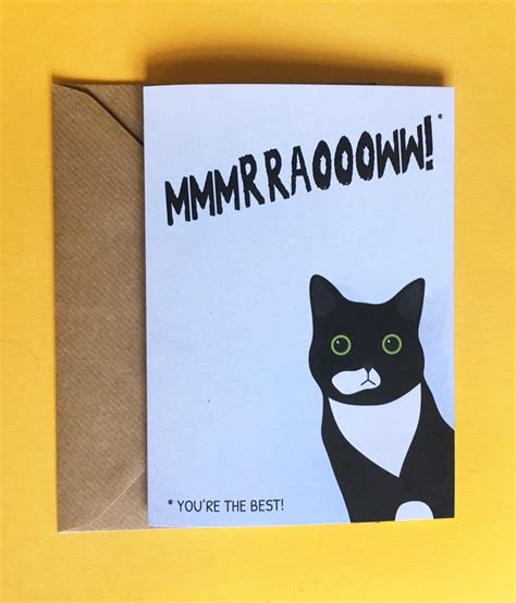 Youre The Best Cute Shouty Cat Greetings Card Etsy Uk Cat