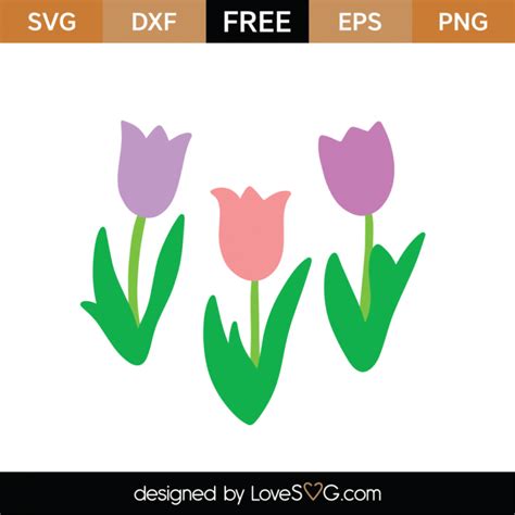 Free Tulip Flowers Svg Cut File