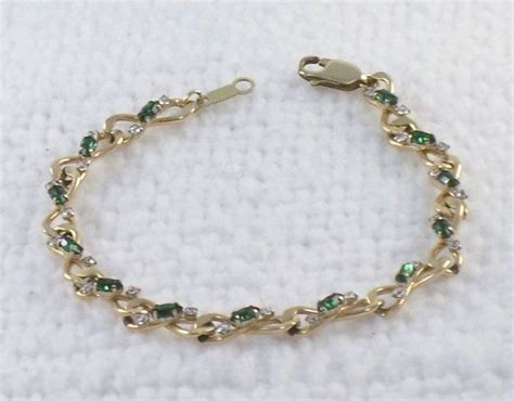 Vintage 50s Krementz Green And Clear Rhinestone Link Etsy Clear