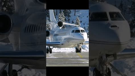 Amazing Dassault Falcon 8X Luxury Jet Taxiing In Winter Wonderland