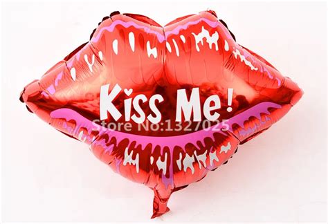 Buy New 1pc Hot Red Kiss Me Balloons Lips Foil Balloon