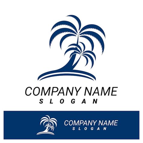 Plantilla De Logotipo De Verano De Palmera Vector Premium