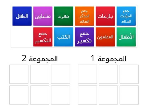 انواع الاسم من حيث العدد Group Sort