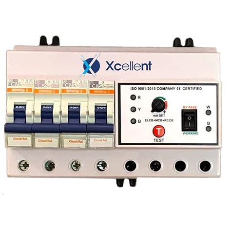 Microtail Elcb Three Phase 4 Pole Elcb Rccb Isi Marked Mcb 32 A With High Voltage Current 3