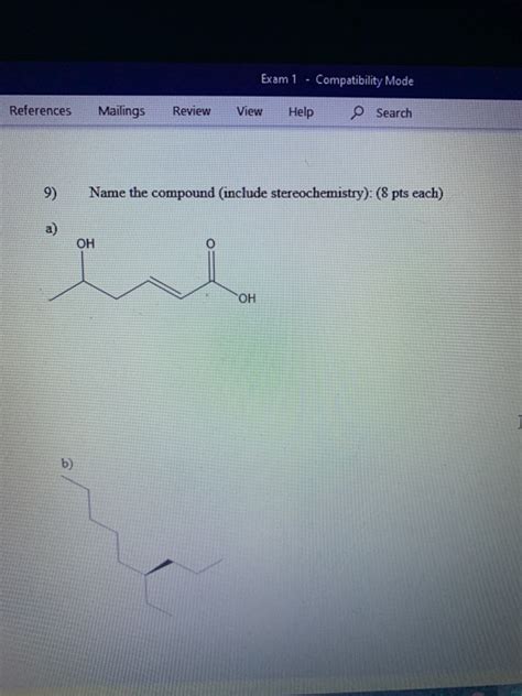 Solved Exam Compatibility Mode References Mailings Review Chegg