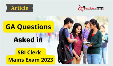 Ga Questions Asked In Sbi Clerk Mains Exam January