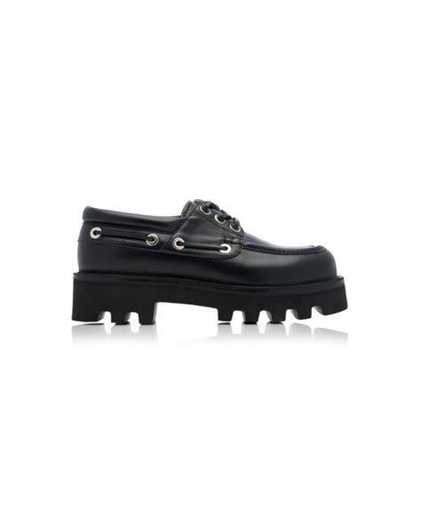 Proenza Schouler Leather Lug Sole Moccasins In Black Lyst