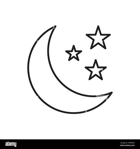 Mond und Stern Umriss Icon Vektor für Ihr Web Design Logo UI