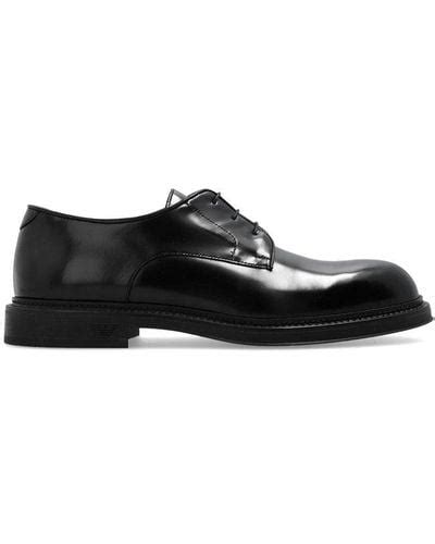 Black Emporio Armani Lace Ups For Men Lyst