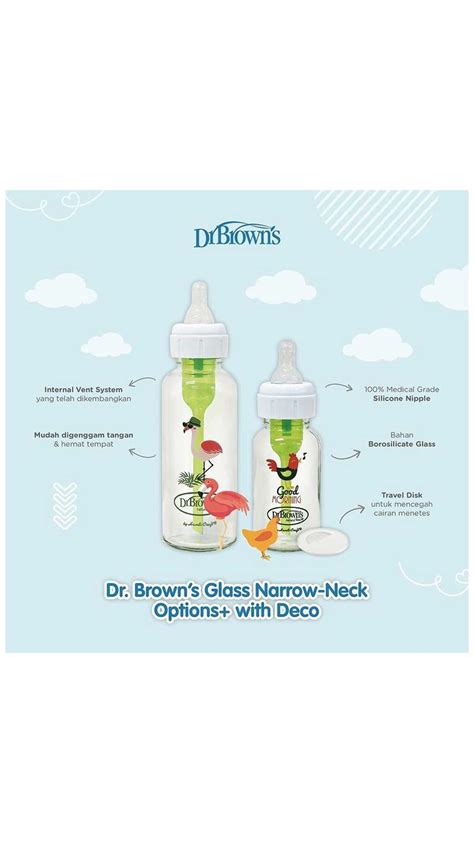 Dr Brown S Option Anti Colic Narrow Glass Bottle 0m Rooster