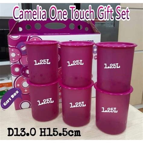 Tupperware Camellia One Touch Canister 1 25L Bekas Kuih Kedap Udara