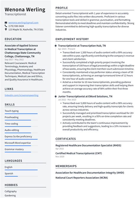 Transcriptionist Cover Letter Samples And Templates