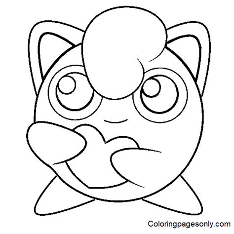 Jigglypuff Con Corazones Para Colorear Jigglypuff Para Colorear The