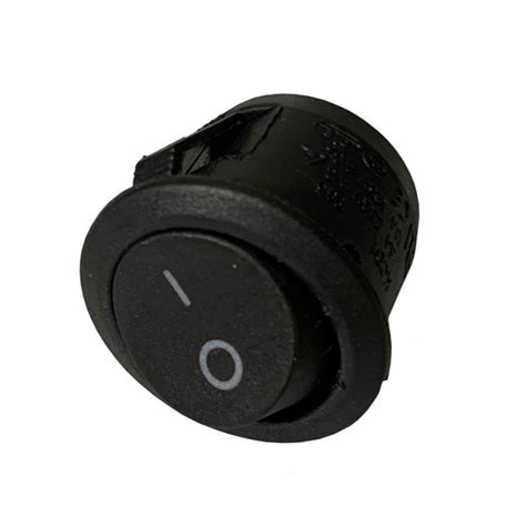 Round Rocker Switch Spst Black