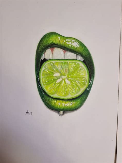 Lime lips Drawing by Anudari Brison | Saatchi Art